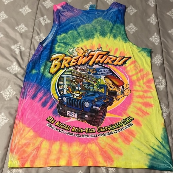 Brew Thru Outer Banks Colorful Tie-Dye Tank Top - Picture 4 of 5